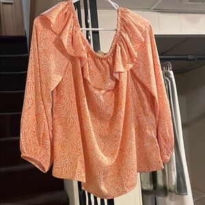 MICHAEL Michael Kors Orange Ruffled Blouse